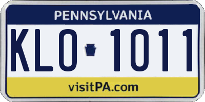 PA license plate KLO1011