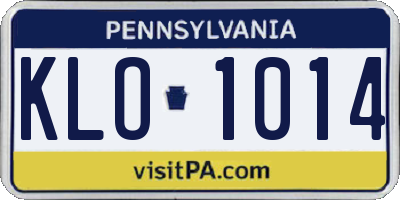PA license plate KLO1014