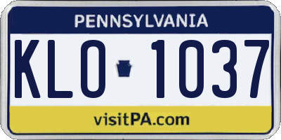PA license plate KLO1037