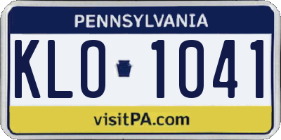PA license plate KLO1041