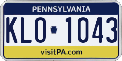 PA license plate KLO1043