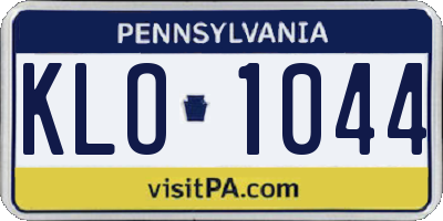 PA license plate KLO1044