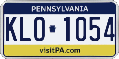 PA license plate KLO1054