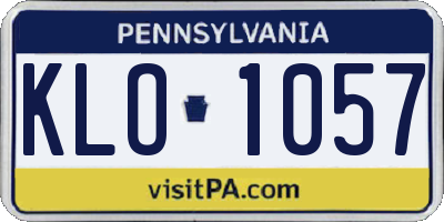 PA license plate KLO1057