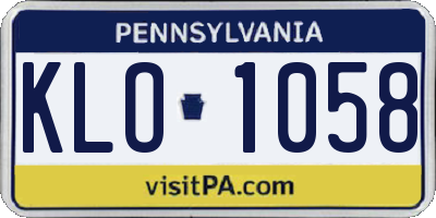 PA license plate KLO1058