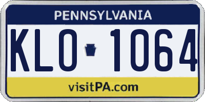 PA license plate KLO1064