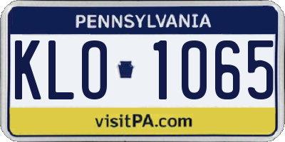 PA license plate KLO1065