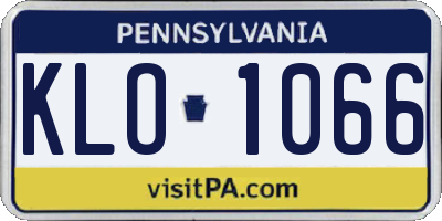 PA license plate KLO1066