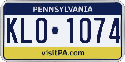 PA license plate KLO1074