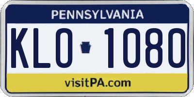 PA license plate KLO1080