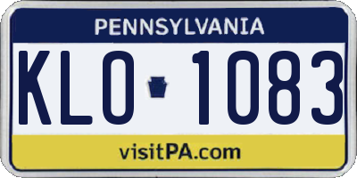 PA license plate KLO1083