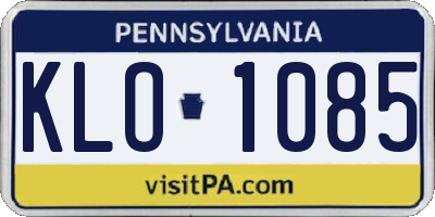 PA license plate KLO1085