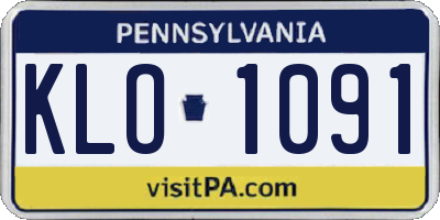 PA license plate KLO1091