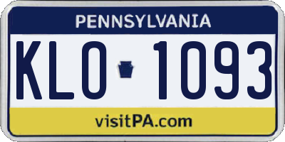 PA license plate KLO1093