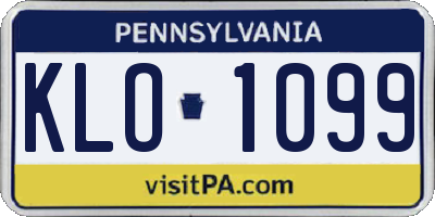 PA license plate KLO1099