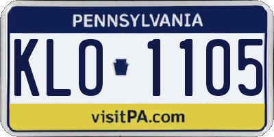 PA license plate KLO1105