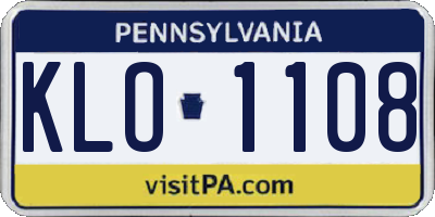 PA license plate KLO1108