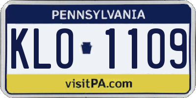 PA license plate KLO1109