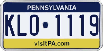 PA license plate KLO1119