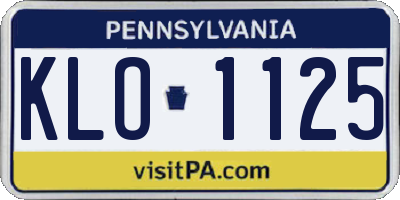 PA license plate KLO1125