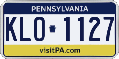 PA license plate KLO1127