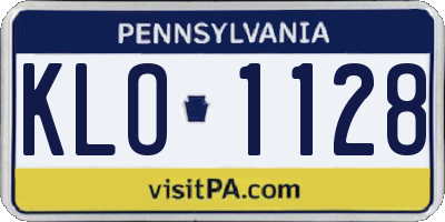 PA license plate KLO1128
