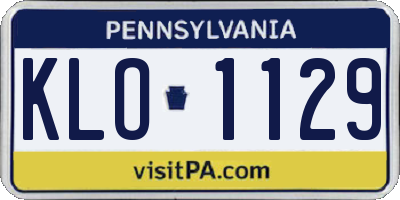 PA license plate KLO1129