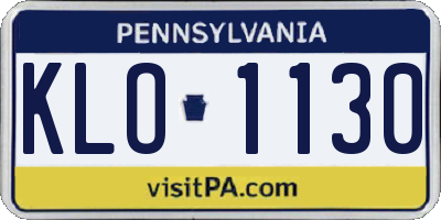 PA license plate KLO1130