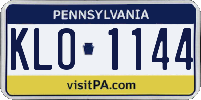 PA license plate KLO1144