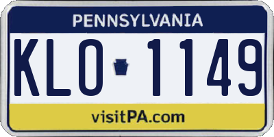 PA license plate KLO1149