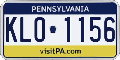 PA license plate KLO1156