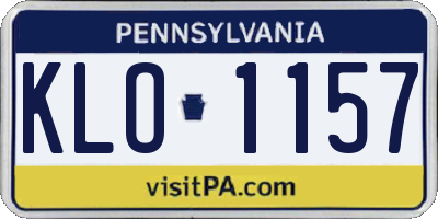 PA license plate KLO1157