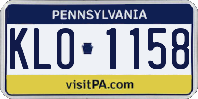 PA license plate KLO1158