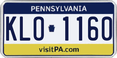 PA license plate KLO1160