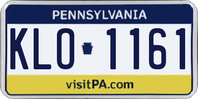 PA license plate KLO1161