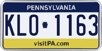 PA license plate KLO1163