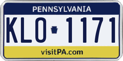 PA license plate KLO1171