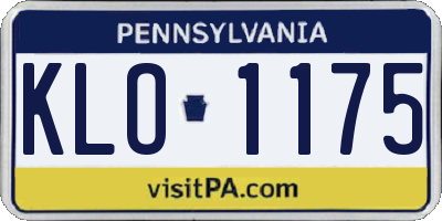 PA license plate KLO1175