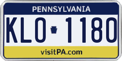 PA license plate KLO1180