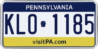 PA license plate KLO1185
