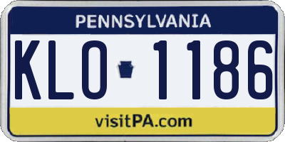 PA license plate KLO1186