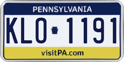 PA license plate KLO1191