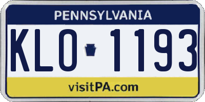 PA license plate KLO1193