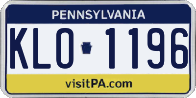 PA license plate KLO1196