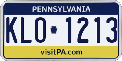 PA license plate KLO1213