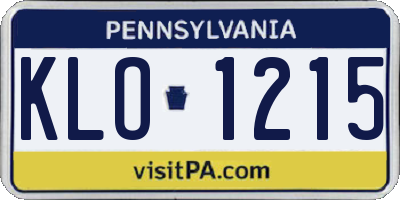 PA license plate KLO1215