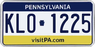 PA license plate KLO1225