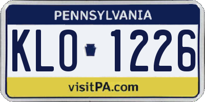PA license plate KLO1226