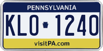 PA license plate KLO1240