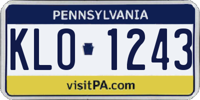 PA license plate KLO1243